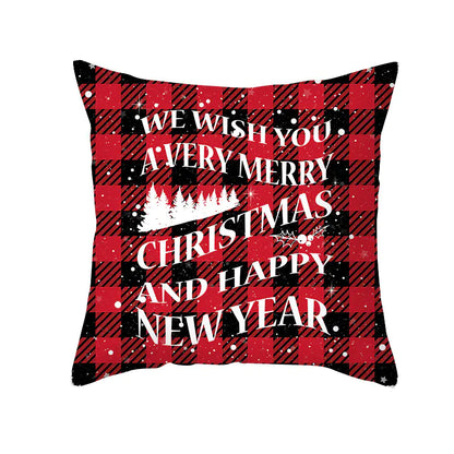 Holiday Plaid Peachskin Pillow Cover