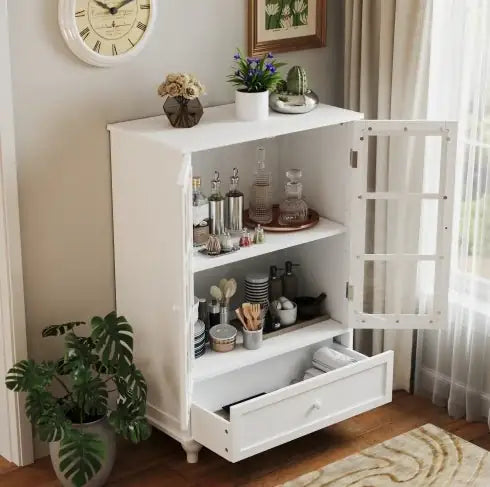 Minimalist White Buffet Cabinet