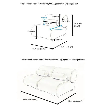 Contemporary Modular Sofa w/ 3 Seat Sectional