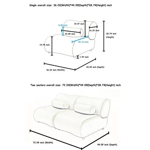 Contemporary Modular Sofa w/ 3 Seat Sectional