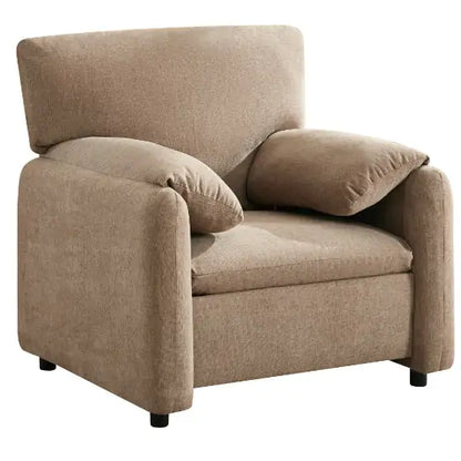 Contemporary Oversized Chenille Armchairs