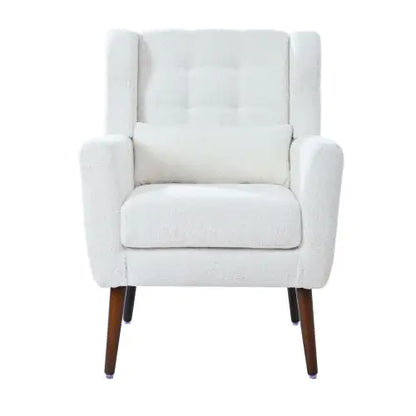 Modern Upholstered Chairs, Teddy Fabric White