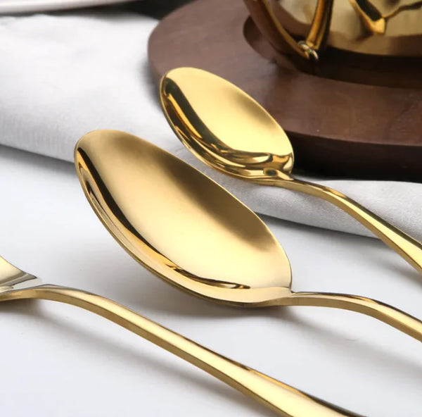 Golden Elegance Cutlery Set