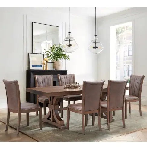 Rectangular Rubber Wood Dining Table For 6-8