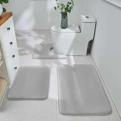 HUXMEYSON Bathroom Rugs Sets 3 Piece