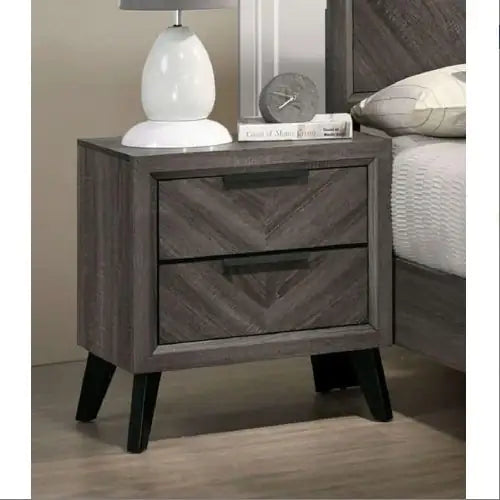 Contemporary Gray Color 1pc Nightstand