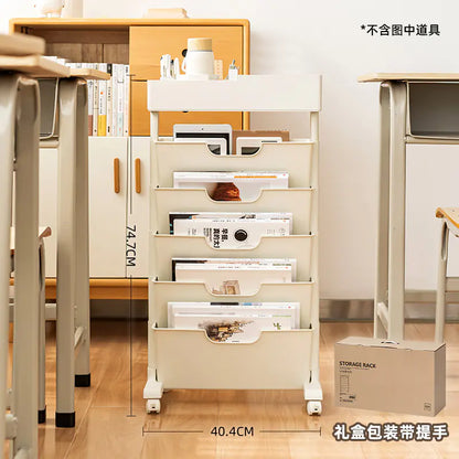 Mobile Plastic Desk Edge Bookshelf and Organizer