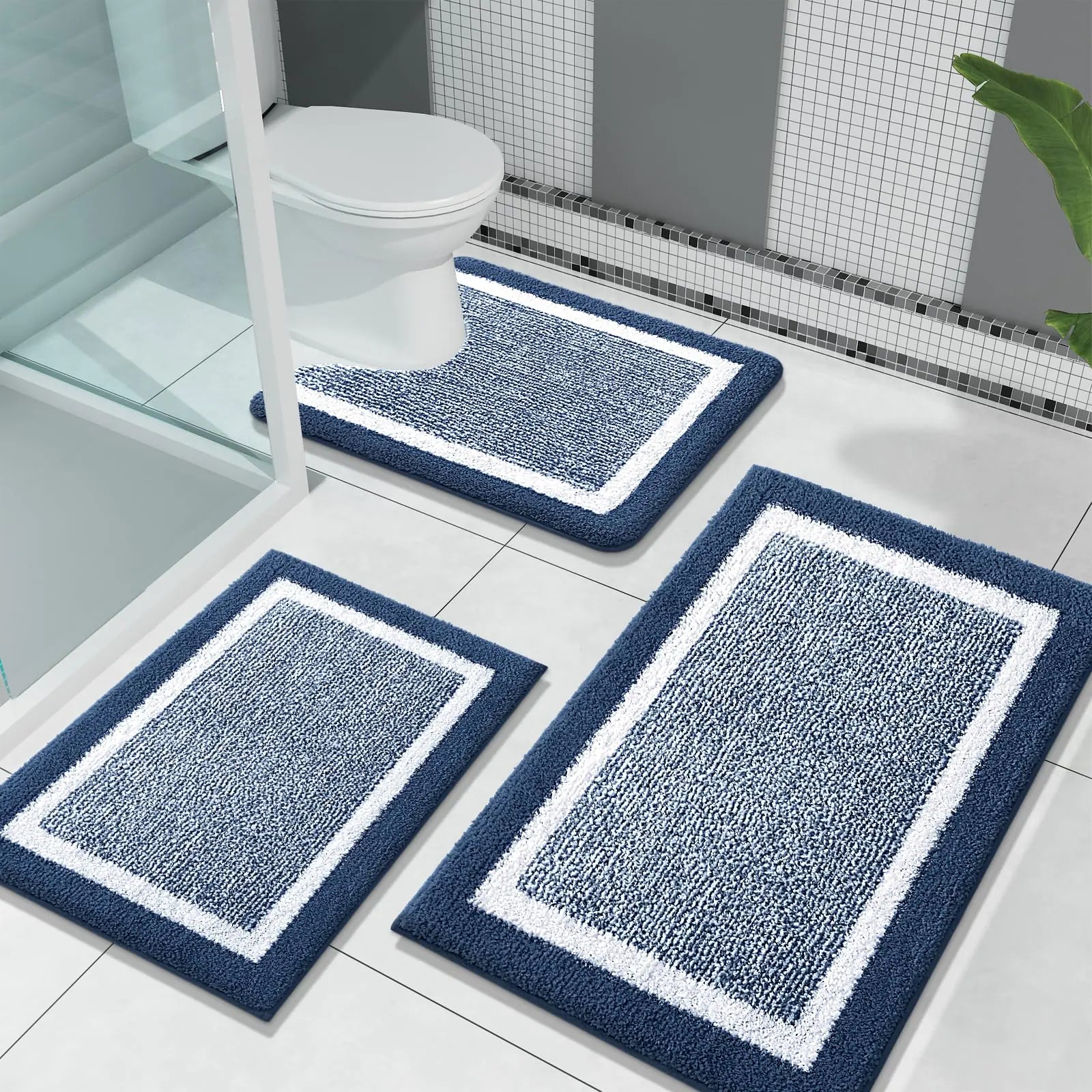 OLANLY Bathroom Rugs Sets 3 Piece