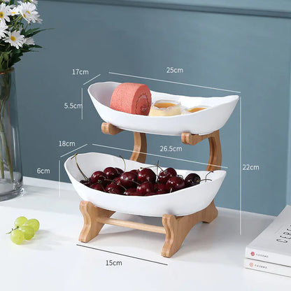 Elegant Multi-Tiered Fruit and Snack Stand