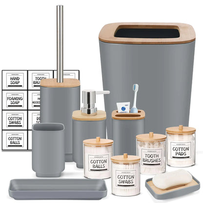 Grey Bathroom Set, 11 Pcs