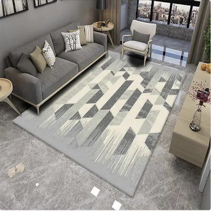 Velvet Geometric Pattern Living Room Rug