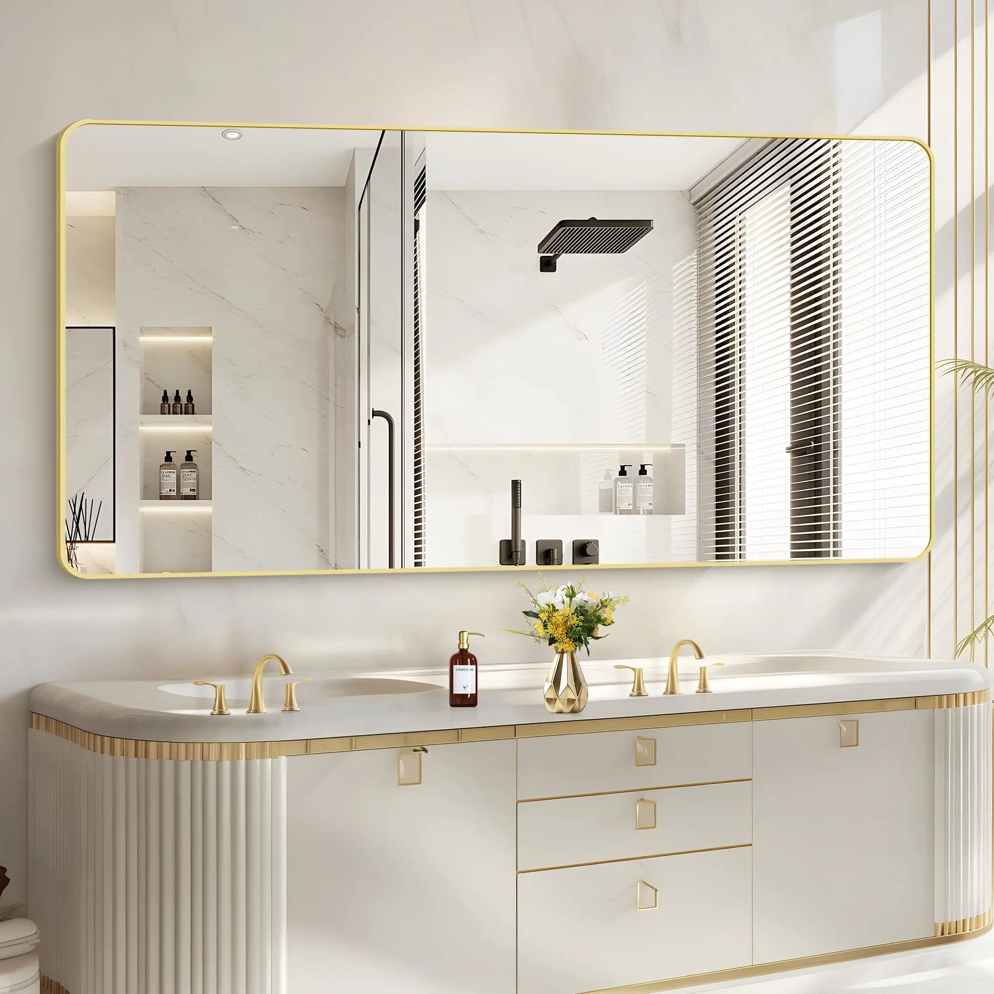 CIVENO 30"x60" Gold Bathroom Mirror