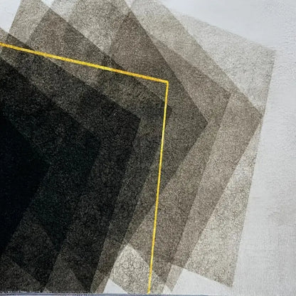 Geometric Abstract Velvet Fabric Rug with TPR Backing