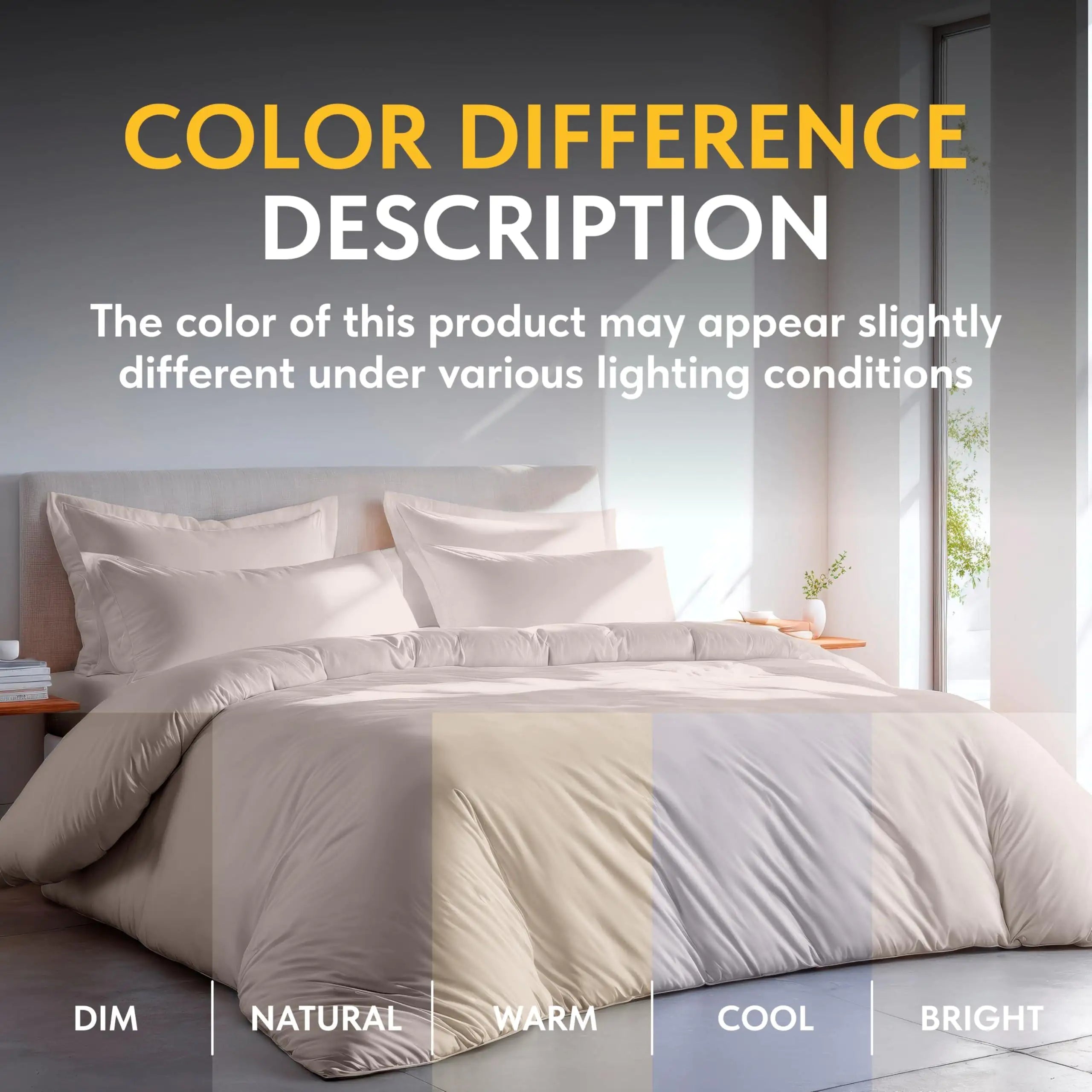 Beige Queen Comforter Cover with Pillow Set