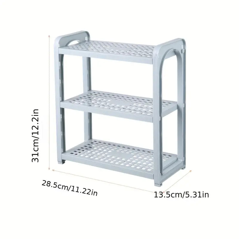 Three-Layer Adjustable Bathroom Cosmetic Storage Rack
