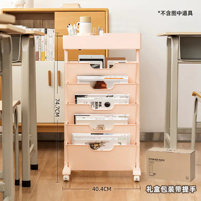 Mobile Plastic Desk Edge Bookshelf and Organizer