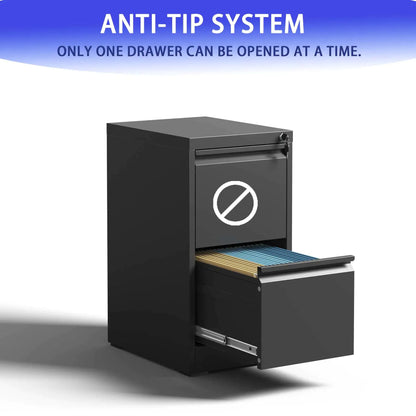 2 Drawer Metal Vertical File Cabinet With Lock