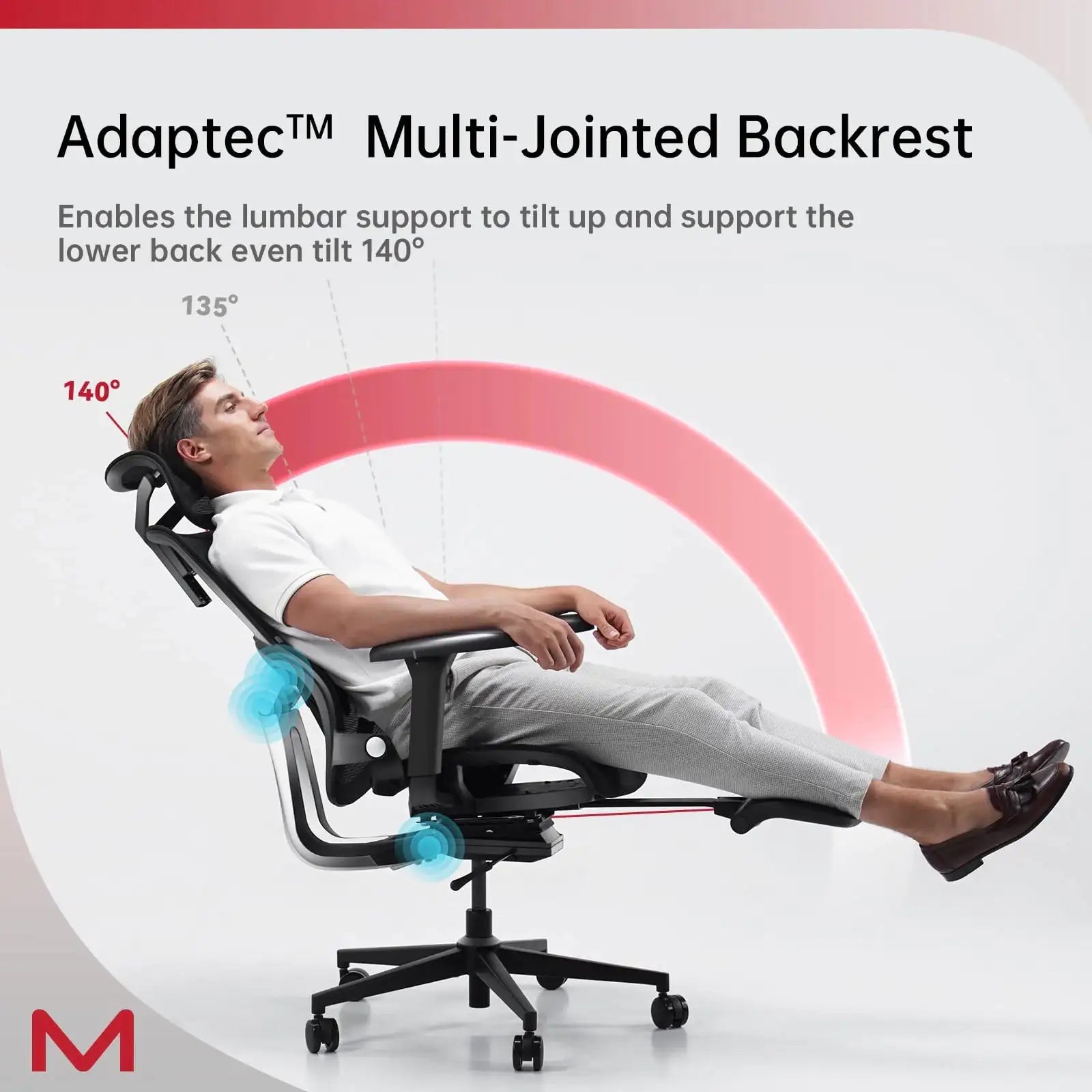 Ergonomic Office Chair With Footrest, Tilt Mesh Computer Chair