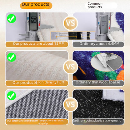 Luxury Short-Pile Faux Cashmere Area Rug