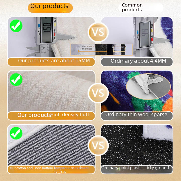 Luxury Short-Pile Faux Cashmere Area Rug