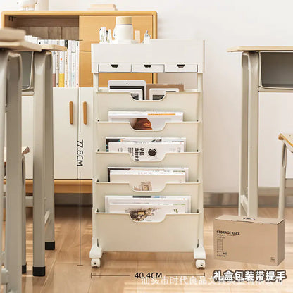 Mobile Plastic Desk Edge Bookshelf and Organizer