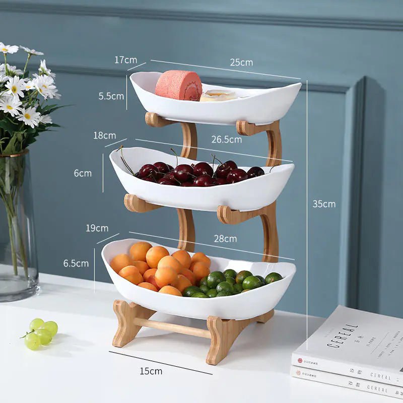 Elegant Multi-Tiered Fruit and Snack Stand