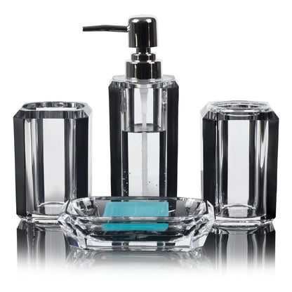 4-Piece Premium Acrylic Bathroom Accessory Set