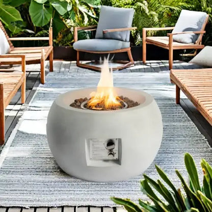 Sleek 24-inch Outdoor Fire Pit with Lava Rocks