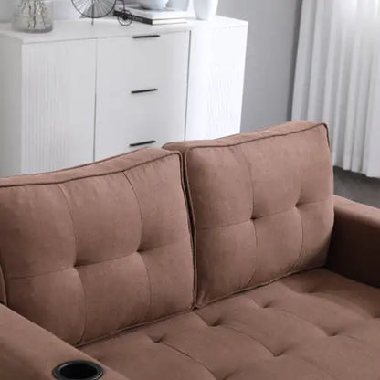 3-in-1 Upholstered Futon Sofa Convertible Sofa Bed