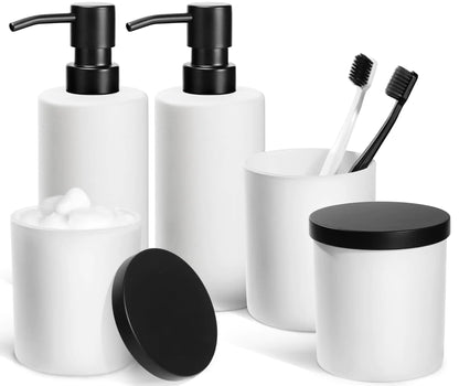 ALPIRIRAL White Bathroom Accessories Set 5 Pcs