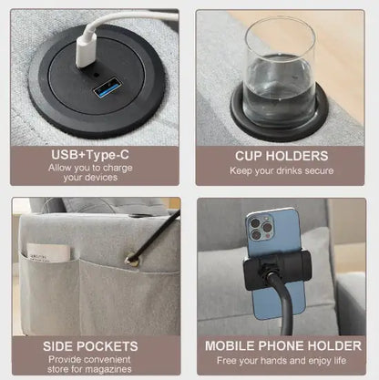 Futon Chair Convertible Bed, 3-in-1 Pull Out Sleeper