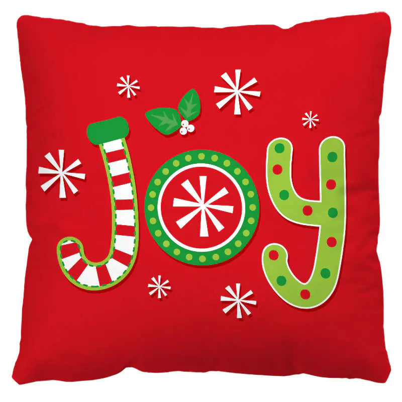 Plaid Christmas Pillow Cover for Sofa - Red & Black