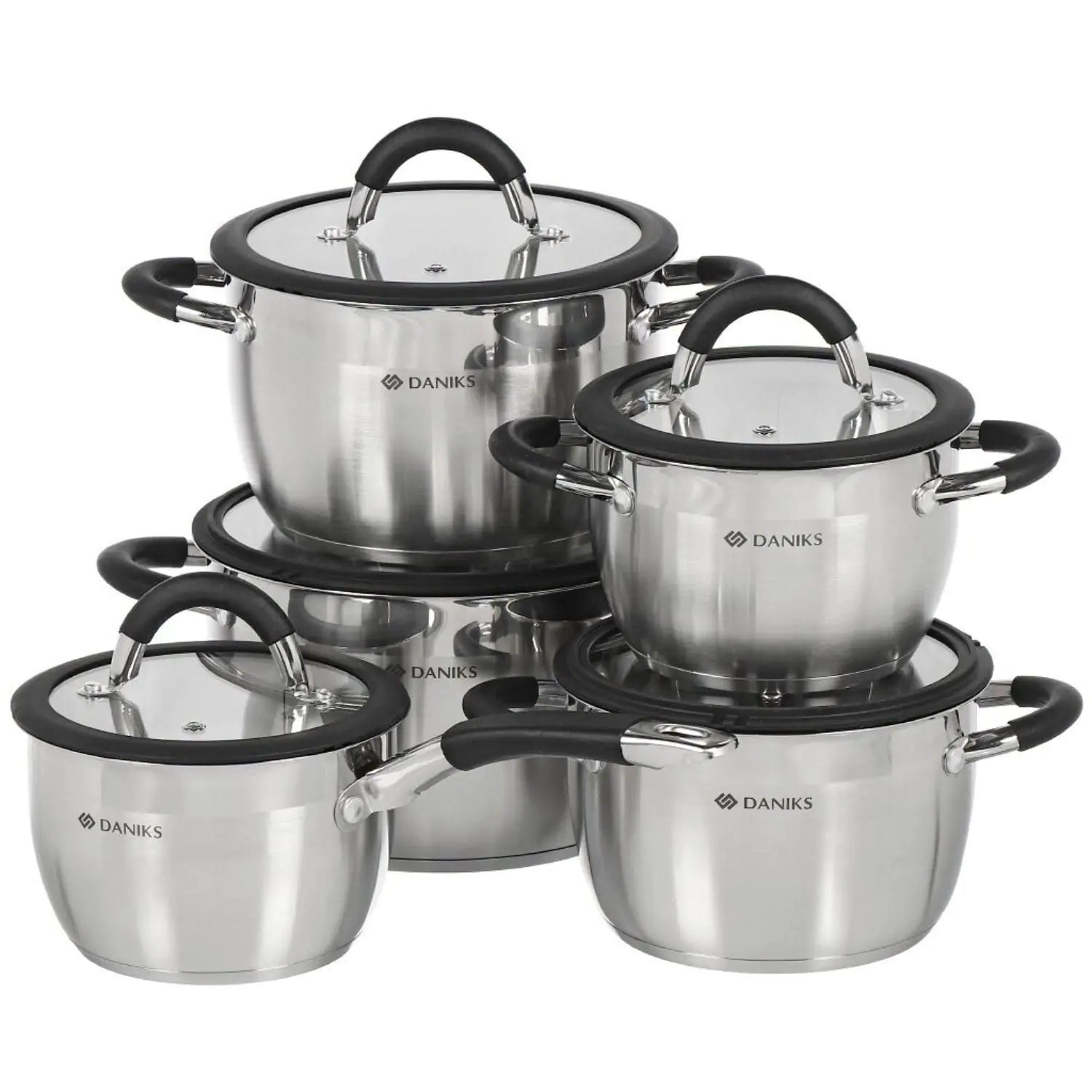 Daniks Orlando 10-Piece Stainless Steel Induction Cookware Set