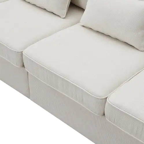 Seater Modern Linen Fabric Sofa