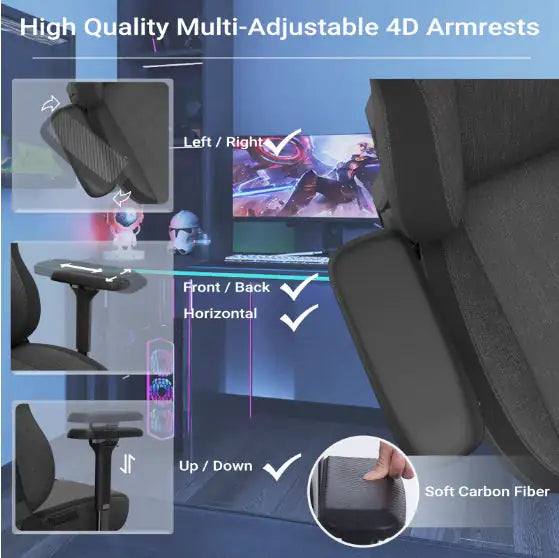 Lumbar Support, Flip Armrests, Headrests, Desk Chairs