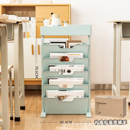 Mobile Plastic Desk Edge Bookshelf and Organizer