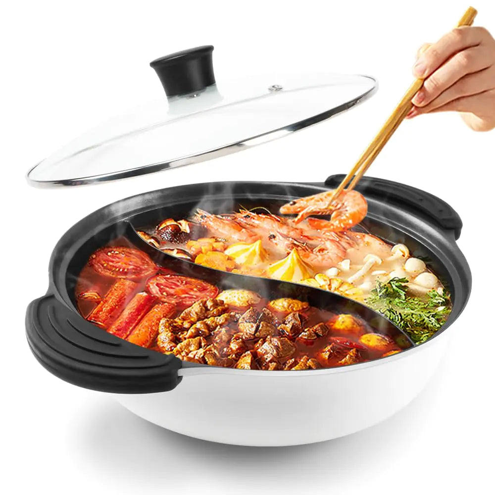 Hot Pot with Divider for Induction Cooker