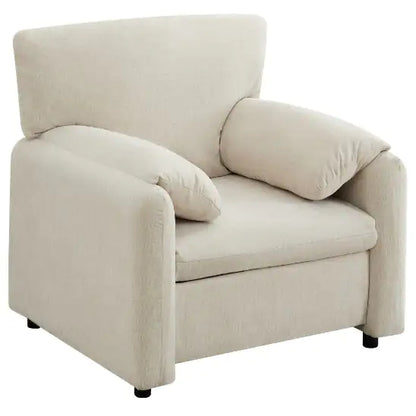 Contemporary Oversized Chenille Armchairs