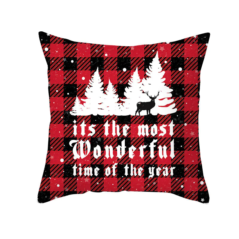 Holiday Plaid Peachskin Pillow Cover