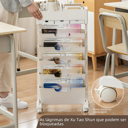 Mobile Plastic Desk Edge Bookshelf and Organizer