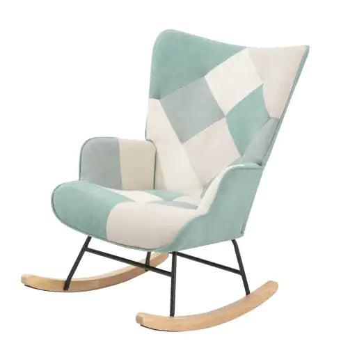 Accent Rocking Chair, Mid Century Fabric