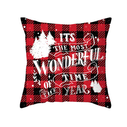 Holiday Plaid Peachskin Pillow Cover