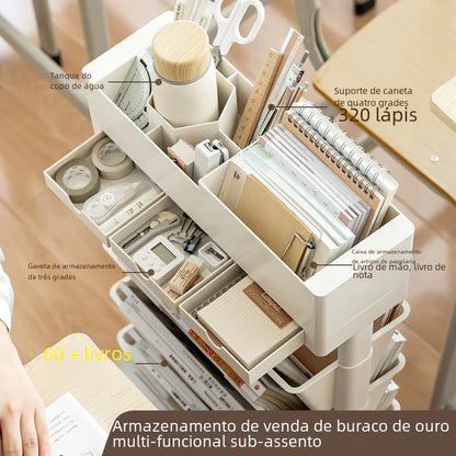 Mobile Plastic Desk Edge Bookshelf and Organizer