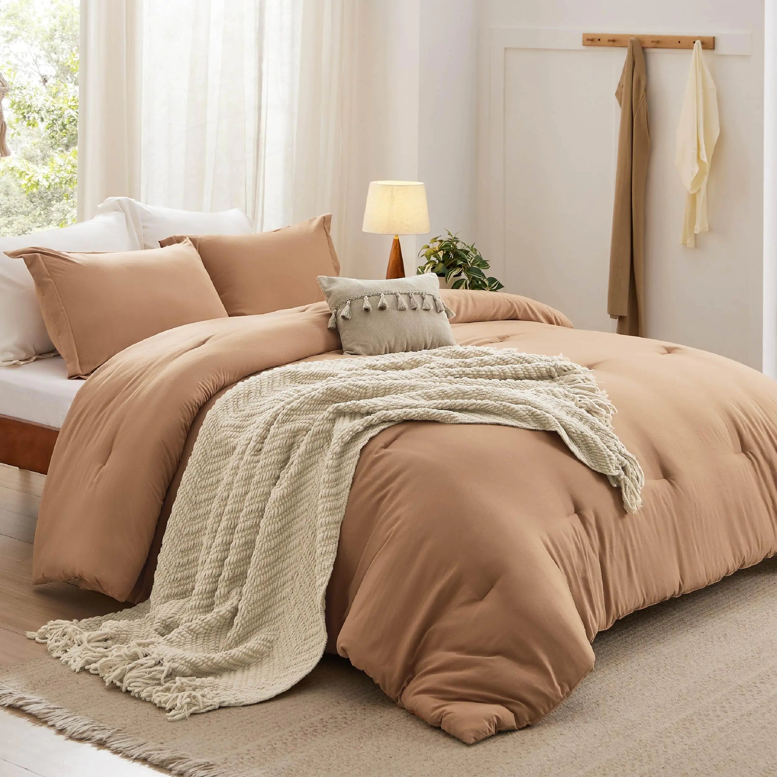 Bedsure King Comforter Set with Throw Blanket - 5 Pieces