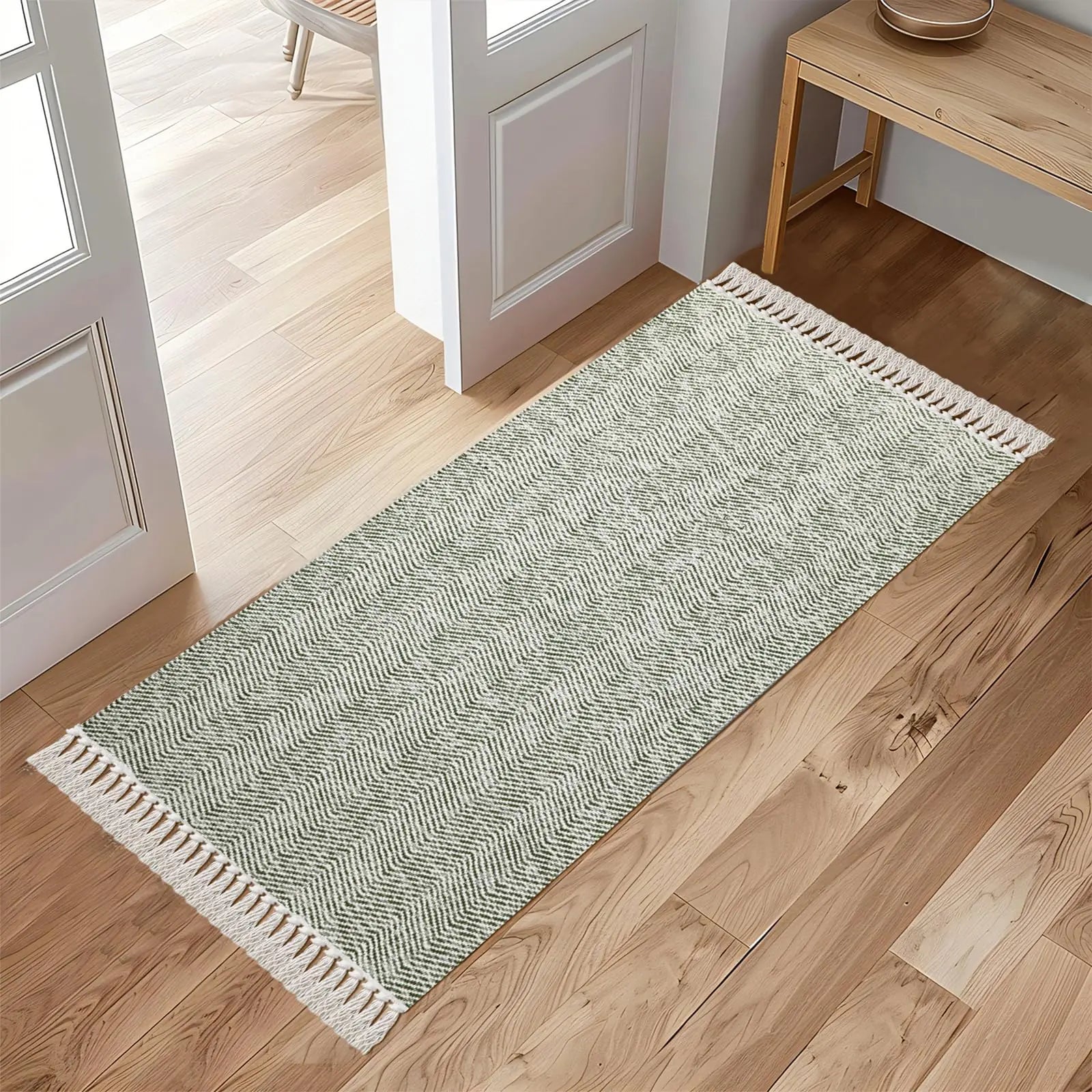 Kitchen Runner Rug 2x5 with Tassels