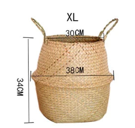 Seagrass Wicker Hanging Basket for Flowers and Storage