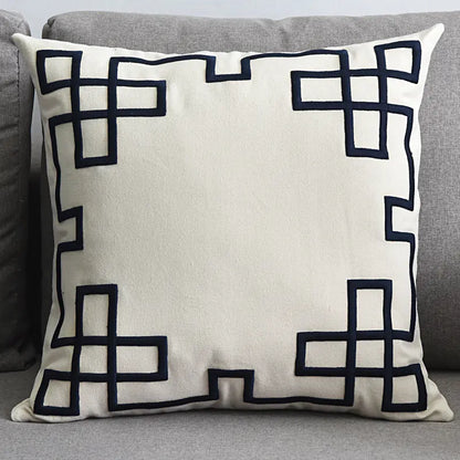 Chic Geometric Linen Pillow Cover