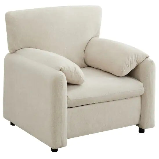 Contemporary Oversized Chenille Armchairs