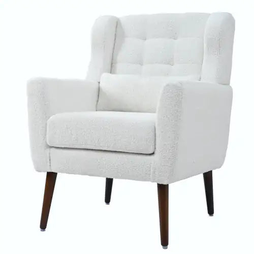 Modern Upholstered Chairs, Teddy Fabric White