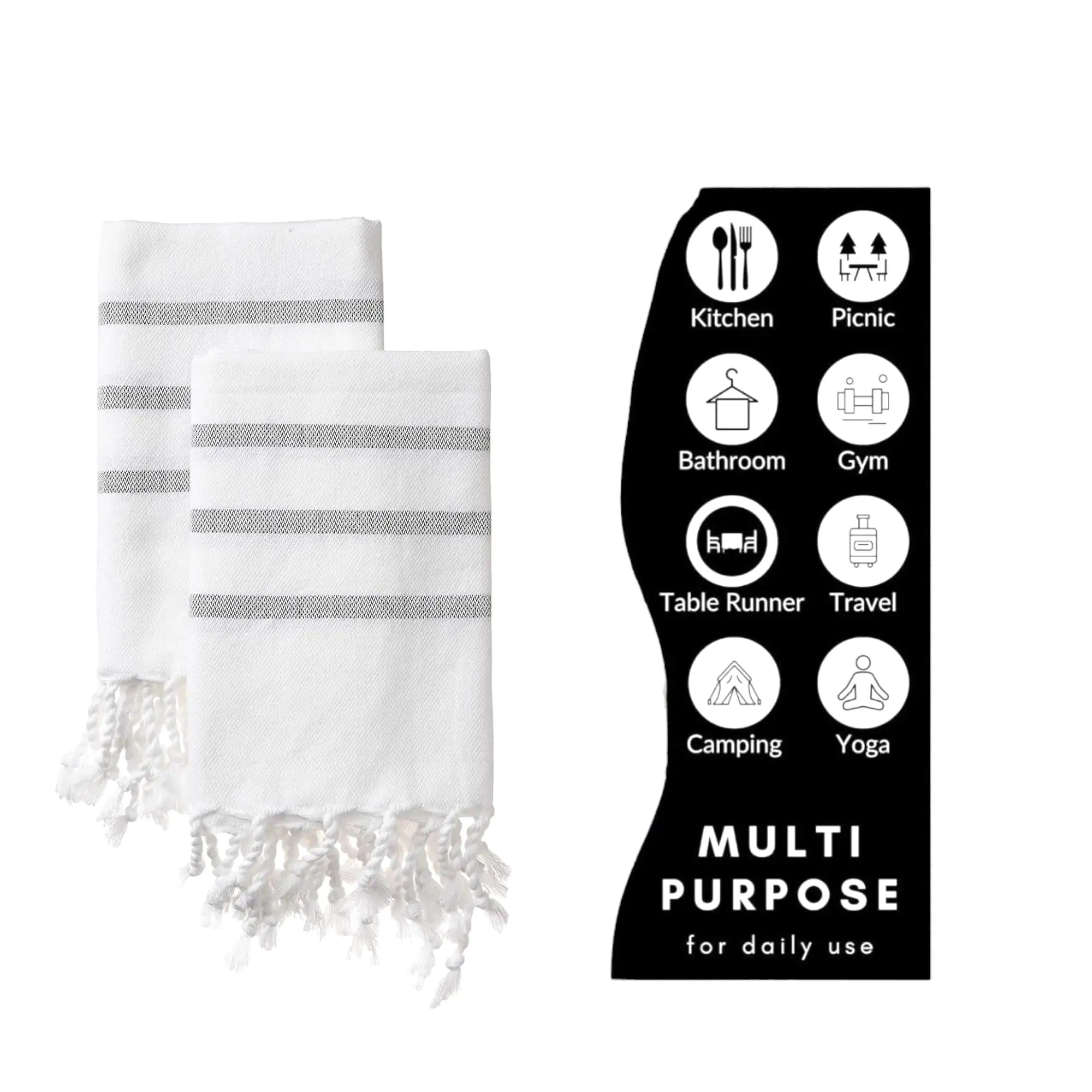 Turkish Hand Towels, Hand Woven Cotton Quick Dry